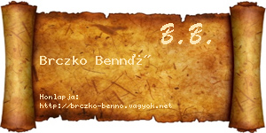 Brczko Bennó névjegykártya